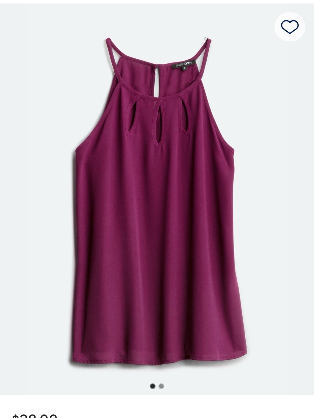 Papermoon dark purple Keyhole Halter Camisole women’s large summer top